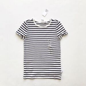 Gapkids NWT navy stripe short sleeve shirt S(6-7Y)